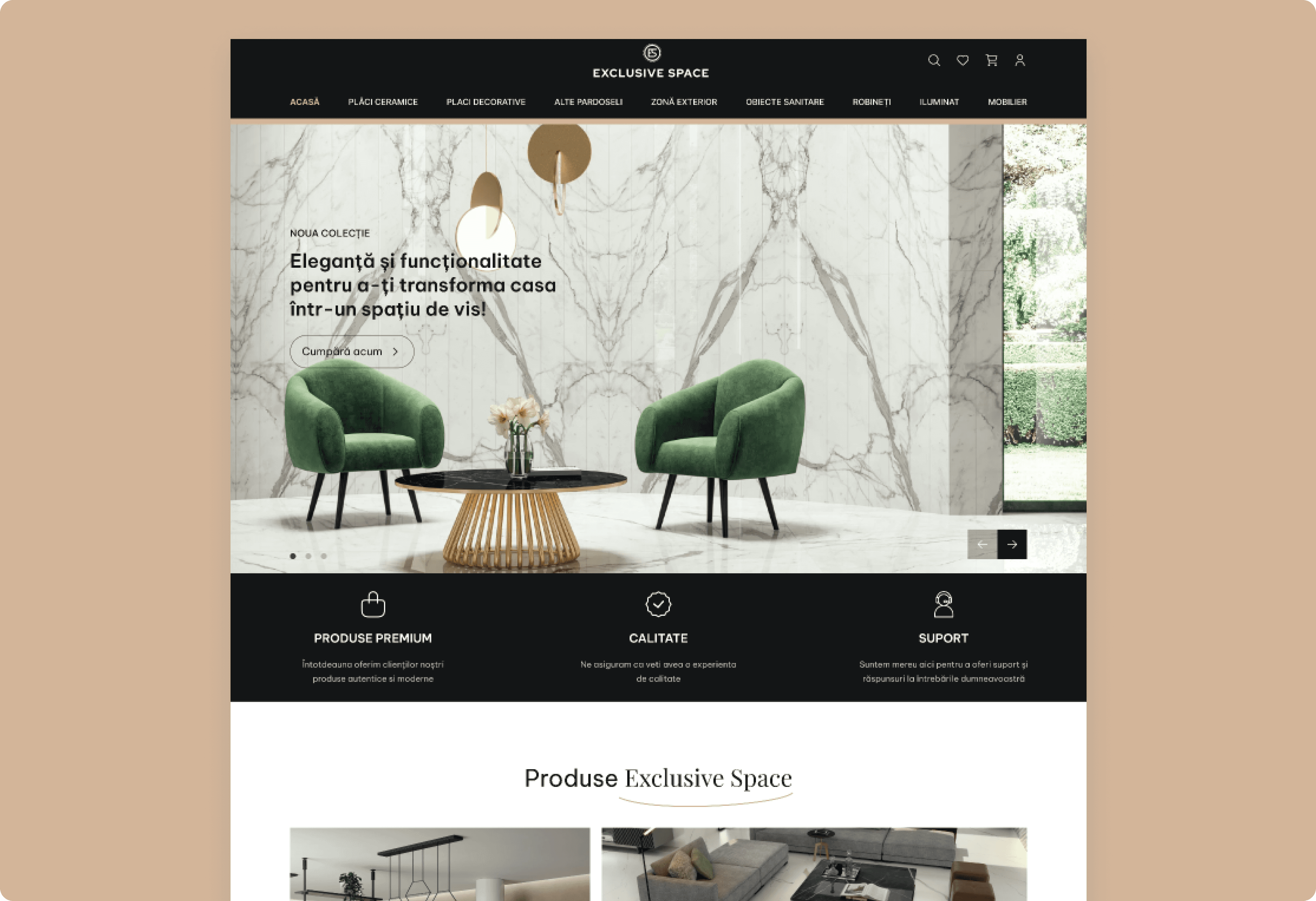 See entire homepage design